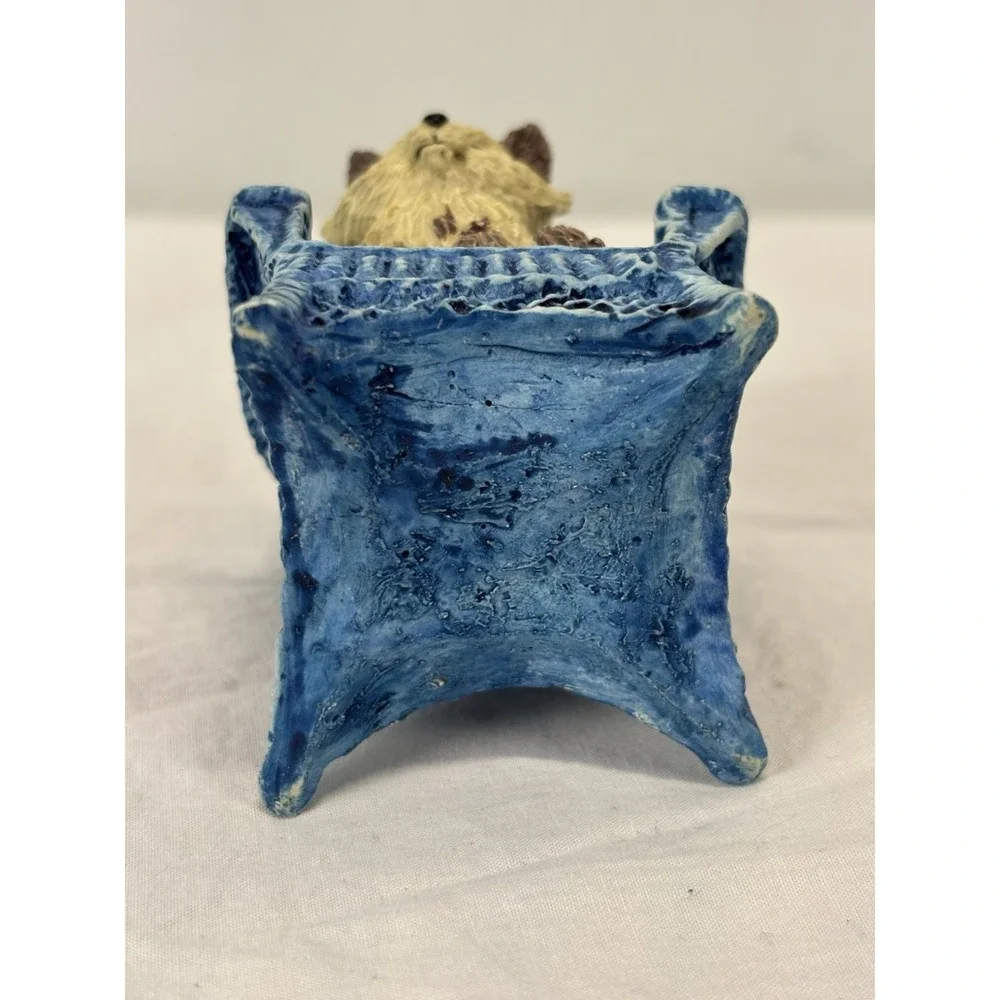 Mini Resin Cat Figure On Wicker Chair With Newspaper Crazy Cat Lady 3